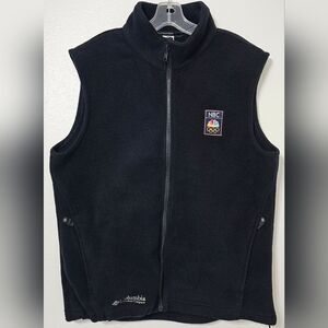 Columbia Rare NBC Olympics Fleece Vest Women’s XL Black Full Zip USA Made